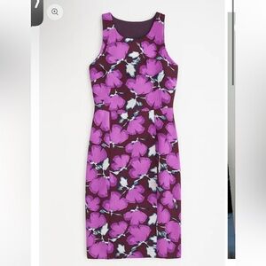 EUC Banana Republic Purple Floral Midi Dress size 4